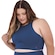 Top Fitness Alto Giro Tule - Feminino AZUL ESCURO