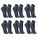 Kit Meia Sapatilha Pilates Lupo Antiderrapante - 6 Pares AZUL