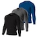 Kit de Camisas Térmica Segunda Pele Performance Moda Manga Longa com Proteção Solar 50+ - 3 Unidades - Masculina PRETO/AZUL