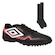 Chuteira Society Umbro Prisma + Meião - Adulto PRETO/LARANJA