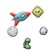 Kit Jibbitz Crocs Outer Space - 5 unidades BRANCO