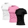 Kit de Camisas Térmica Adriben Dry Fit com Proteção Solar Academia - 3 Unidades - Feminina PRETO/BRANCO
