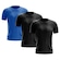 Kit de Camisas Térmica Adriben Dry Fit com Proteção Solar - 3 Unidades - Masculina AZUL