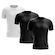 Kit de Camisas Térmica Adriben Dry Fit com Proteção Solar - 3 Unidades - Masculina PRETO/BRANCO