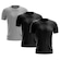 Kit de Camisas Térmica Adriben Dry Fit com Proteção Solar - 3 Unidades - Masculina PRETO/CINZA