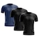 Kit de Camisas Térmica Adriben Dry Fit com Proteção Solar - 3 Unidades - Masculina AZUL/PRETO