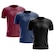 Kit de Camisas Térmica Adriben Dry Fit com Proteção Solar - 3 Unidades - Masculina Vinho/Azul