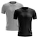 Kit de Camisas Térmica Adriben Dry Fit com Proteção Solar - 2 Unidades - Masculina PRETO/CINZA