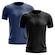 Kit de Camisas Térmica Adriben Dry Fit com Proteção Solar - 2 Unidades - Masculina AZUL/PRETO