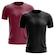 Kit de Camisas Térmica Adriben Dry Fit com Proteção Solar - 2 Unidades - Masculina PRETO/VINHO