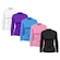 Kit de Camisas Térmica Adriben Dry Fit Manga Longa com Proteção Solar - 5 Unidades - Feminino ROXO/AZUL