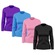 Kit de Camisas Térmica Adriben Dry Fit Manga Longa com Proteção Solar - 4 Unidades - Feminino PRETO/ROXO