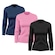 Kit de Camisas Térmica Adriben Dry Fit Manga Longa com Proteção Solar - 3 Unidades - Feminino PRETO/AZUL
