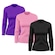 Kit de Camisas Térmica Adriben Dry Fit Manga Longa com Proteção Solar - 3 Unidades - Feminino PRETO/ROXO