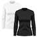 Kit de Camisas Térmica Adriben Dry Fit Manga Longa com Proteção Solar - 2 Unidades - Feminino PRETO/BRANCO