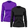 Kit de Camisas Térmica Adriben Dry Fit Manga Longa com Proteção Solar - 2 Unidades - Feminino PRETO/ROXO