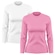 Kit de Camisas Térmica Adriben Dry Fit Manga Longa com Proteção Solar - 2 Unidades - Feminino BRANCO/ROSA