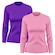 Kit de Camisas Térmica Adriben Dry Fit Manga Longa com Proteção Solar - 2 Unidades - Feminino ROSA/ROXO