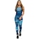 Macacão Fitness MVB Modas Longo Suplex - Feminino AZUL/BRANCO
