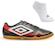 Chuteira Futsal Umbro Prisma + Meias Originais - Adulto PRETO/LARANJA