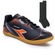 Chuteira Futsal Diadora Squadra + Par De Meião - Adulto PRETO/LARANJA