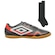 Chuteira Futsal Umbro Prisma + Par de Par de Meião - Adulto PRETO/BRANCO