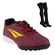 Chuteira Society Penalty Se7E Xxi Kids + Meião - Infantil VINHO