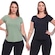Kit Camisetas Dellas Fit Manga Curta Dry Fit Academia Treino - 2 Unidades - Feminina PRETO/VERDE