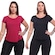 Kit Camisetas Dellas Fit Manga Curta Dry Fit Academia Treino - 2 Unidades - Feminina PRETO/VERMELHO