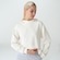 Blusão Cropped Feminina Fila com Capuz Woof OFF WHITE