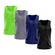 Kit Camisetas Regata Dellas Fit Lisa Básica Dry - Masculina - 4 Unidades CINZA/PRETO