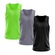 Kit Camisetas Regata Dellas Fit Lisa Básica Dry - Masculina - 3 Unidades CINZA/PRETO