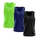 Kit Camisetas Regata Dellas Fit Lisa Básica Dry - Masculina - 3 Unidades Verde/Azul