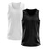 Kit Camisetas Regata Dellas Fit Lisa Básica Dry - Masculina - 2 Unidades PRETO/BRANCO