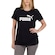 Camiseta Feminina Puma Manga Curta Essentials Logo Tee PRETO/BRANCO
