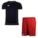 Kit de Futebol Penalty X: Camiseta + Calção Plus Size - Masculino PRETO/VERMELHO
