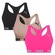 Kit Tops Puma Nadador sem Costura - 3 Unidades - Feminino PRETO/ROSA