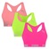 Kit Tops Puma Nadador sem Costura - 3 Unidades - Feminino ROSA/VERDE