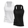 Kit Camisetas Regata Dellas Fit Dry Nadador - Feminina - 2 unidades PRETO/BRANCO