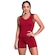 Macaquinho Fitness MVB Modas Curto Liso Suplex - Feminino VINHO