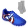 Kit Chuteira Society Dray Capitão América Kids - Infantil + Meia AZUL