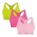 Kit Tops Fitness sem Bojo Puma Nadador sem Costura - 3 Unidades - Feminino VERDE/ROSA
