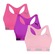 Kit Tops Fitness sem Bojo Puma Nadador sem Costura - 3 Unidades - Feminino ROSA/ROXO