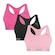 Kit Tops Fitness sem Bojo Puma Nadador sem Costura - 3 Unidades - Feminino ROSA/PRETO