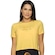 Camiseta Cropped Run More Boxy Powerful - Feminina LARANJA CLARO