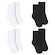 Kit Meias Cano Médio Selene Básica - 4 Pares -Infantil BRANCO/PRETO