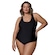 Maiô de Natação Selene Regata Básico Plus Size - Adulto PRETO