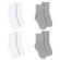 Kit Meias Cano Médio Selene Básica - 4 Pares -Infantil BRANCO/CINZA