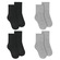 Kit Meias Cano Médio Selene Básica - 4 Pares -Infantil PRETO/CINZA