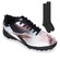 Chuteira Society Diadora Agilitá + Par De Meião - Adulto BRANCO/PRETO